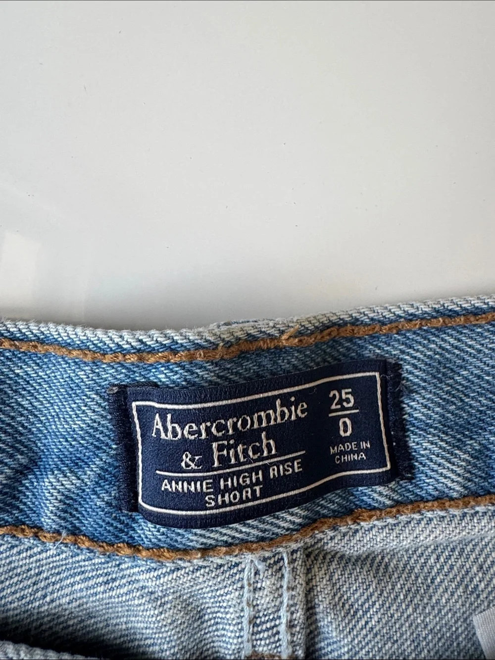Abercrombie & Fitch Light Blue Distressed Jean Shorts - Picture 3 of 3